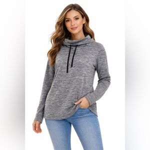 Columbia Grey Heather Cowl Neck Pullover Sweatshirt Women’s Size M Active
